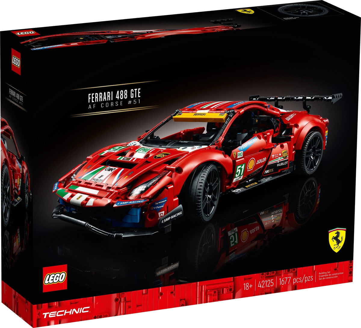 42125 LEGO Ferrari 488 GTE "AF Corse #51" PRE-OWNED CERTIFIED product image 1, provided for visual reference and product