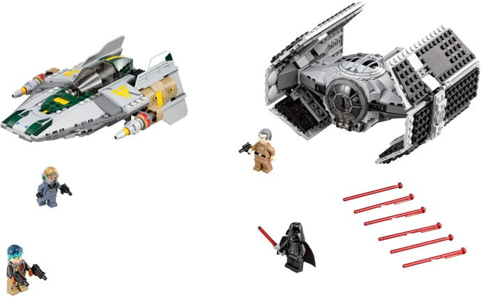 75150 LEGO Vader's TIE Advanced vs. A-Wing Starfighter product image 2, provided for visual reference and product detail