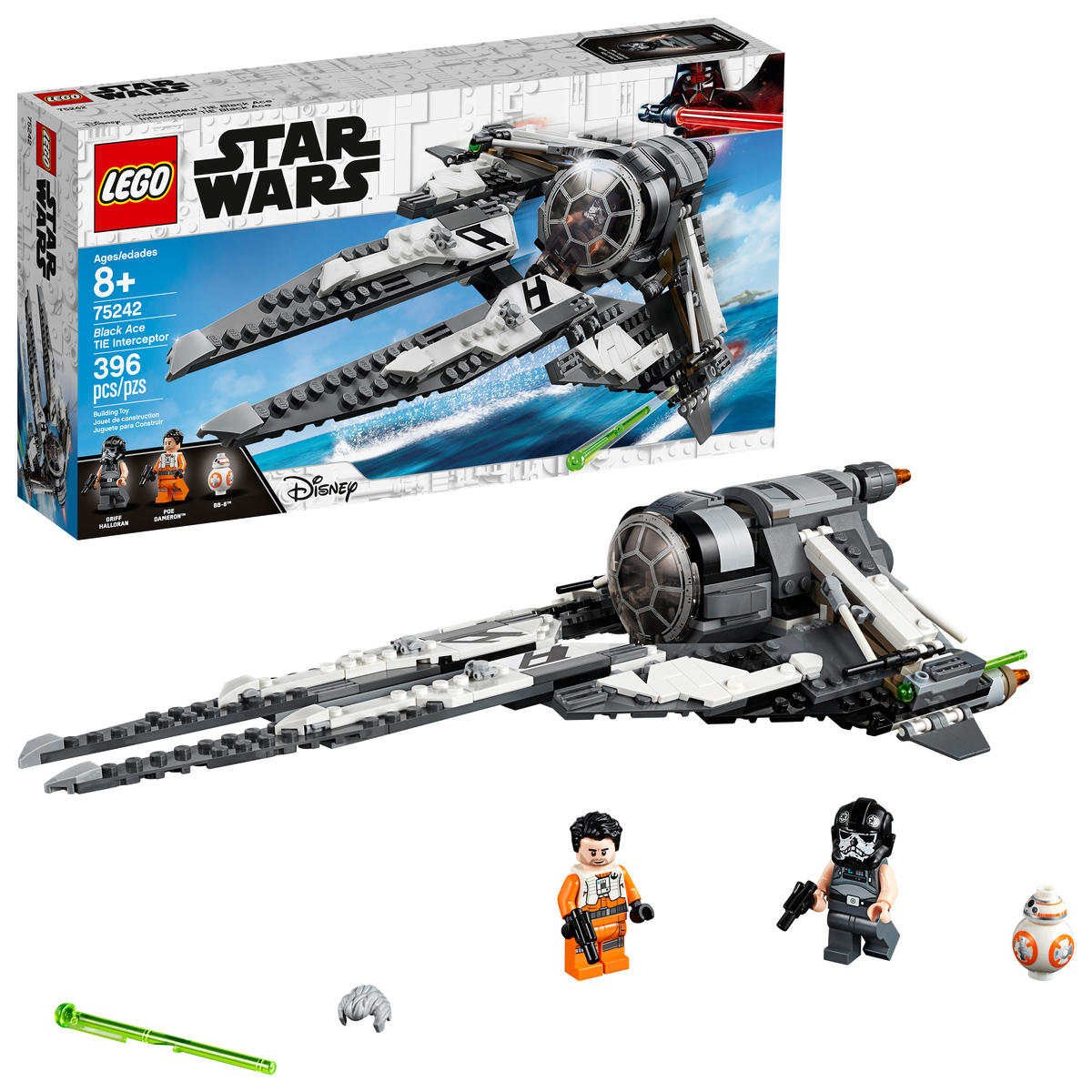 75242 Black Ace TIE Interceptor* product image 2, provided for visual reference and product detail review