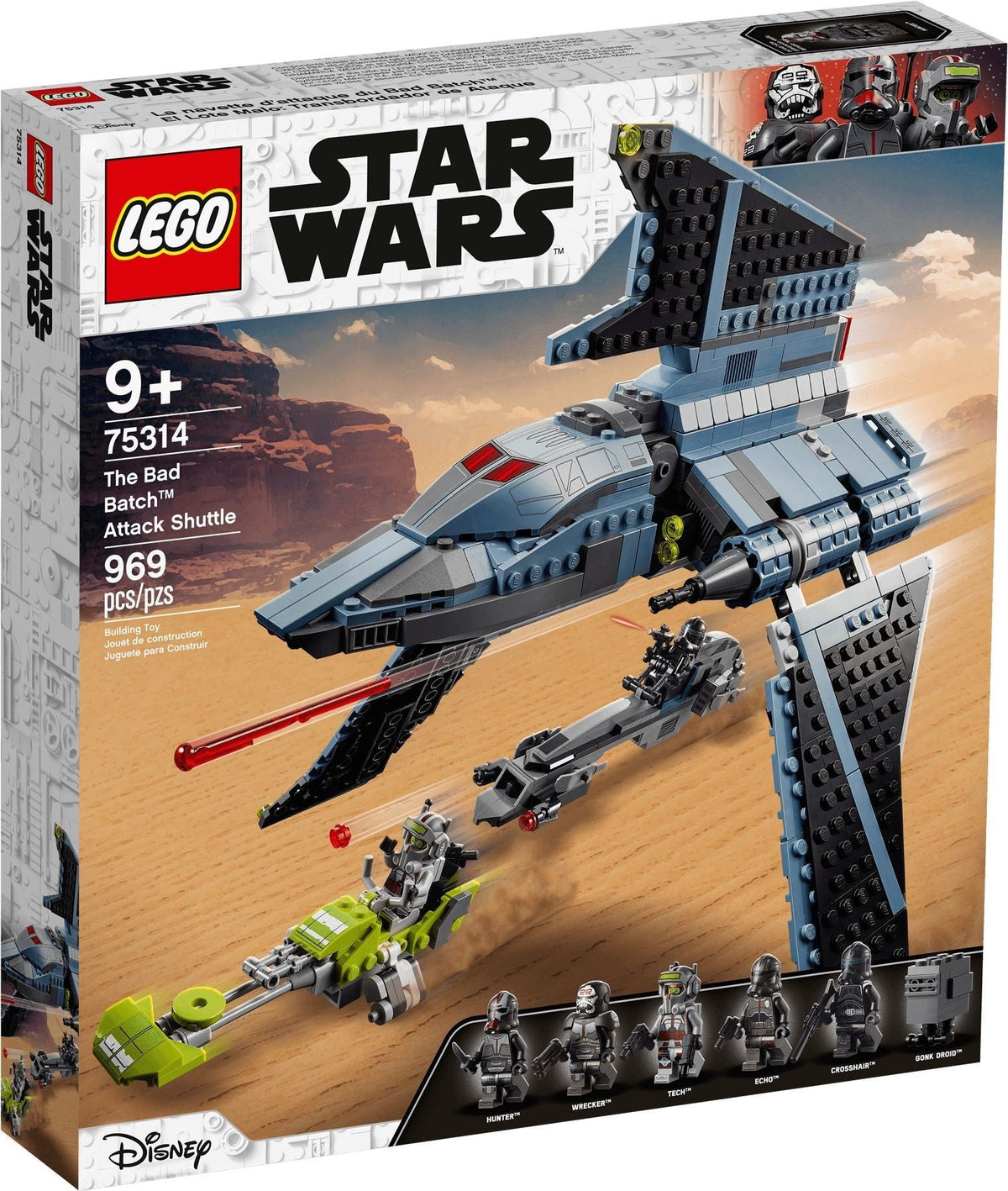 75314 LEGO The Bad Batch Attack Shuttle product image 1, provided for visual reference and product detail review