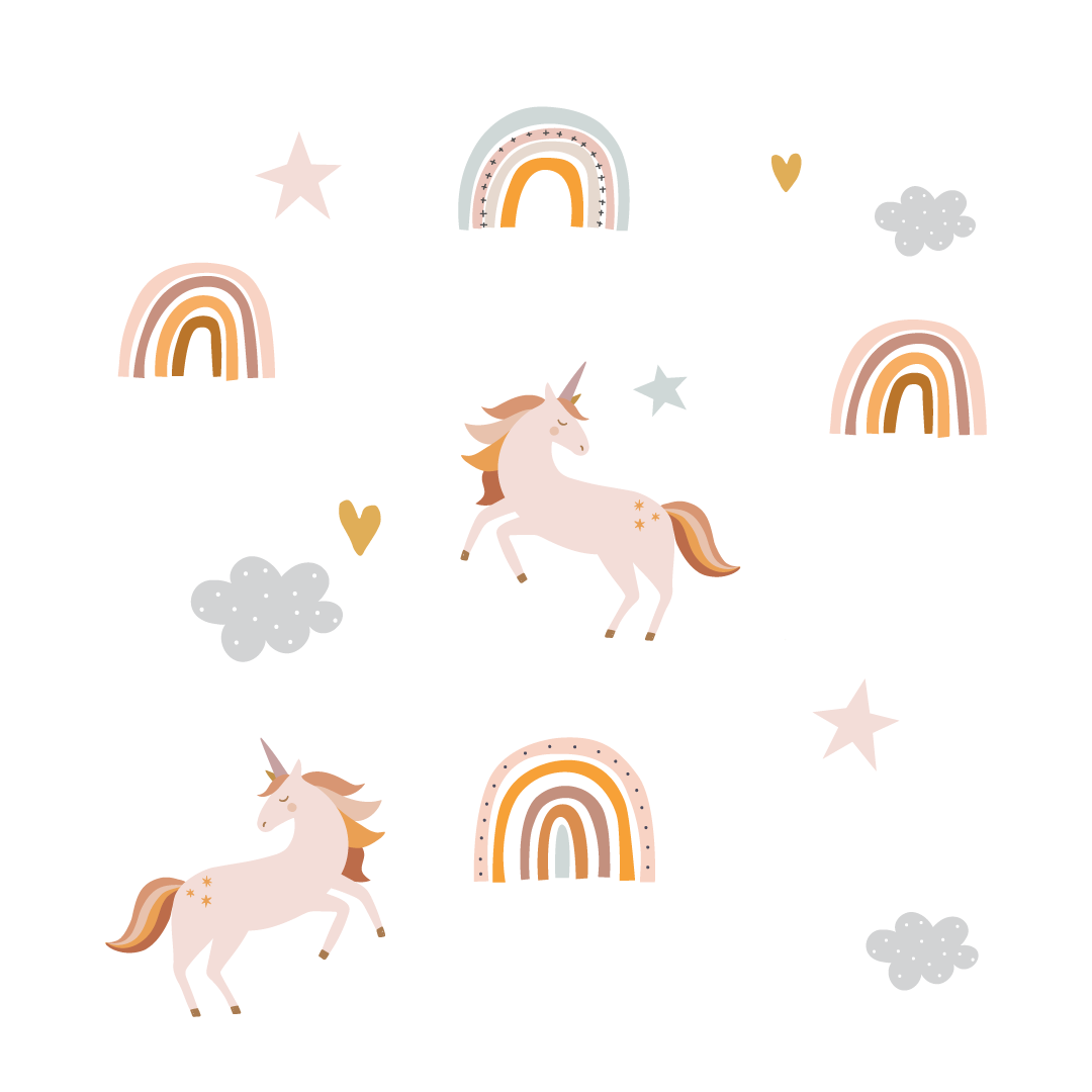 Enchanted Rainbow Unicorn Fabric Decal