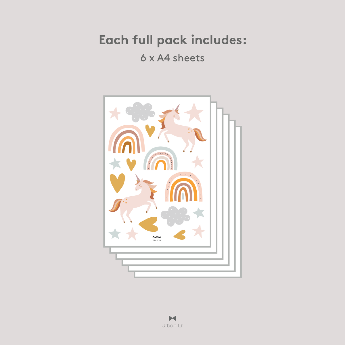 Enchanted Rainbow Unicorn Fabric Decal