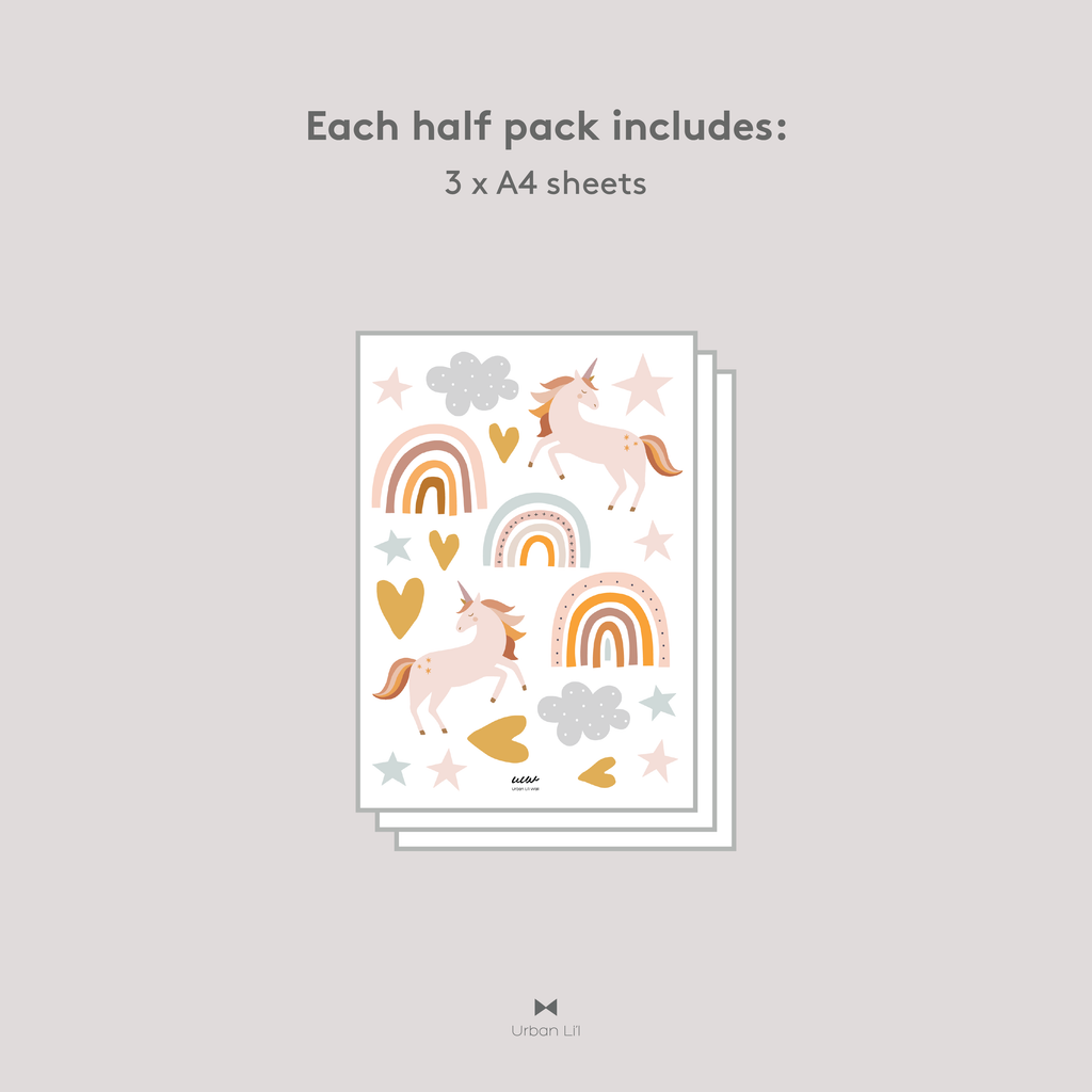 Enchanted Rainbow Unicorn Fabric Decal