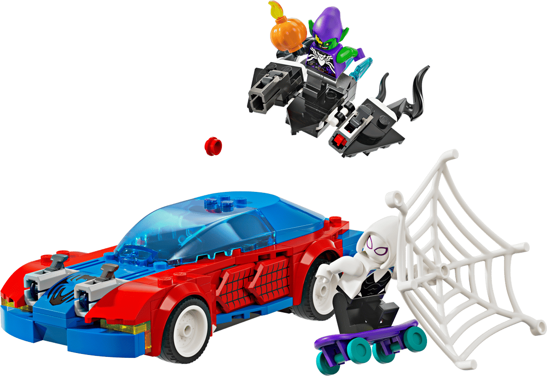 76279 Spider-Man Race Car & Venom Green Goblin PRE-OWNED CERTIFIED product image 1, provided for visual reference and