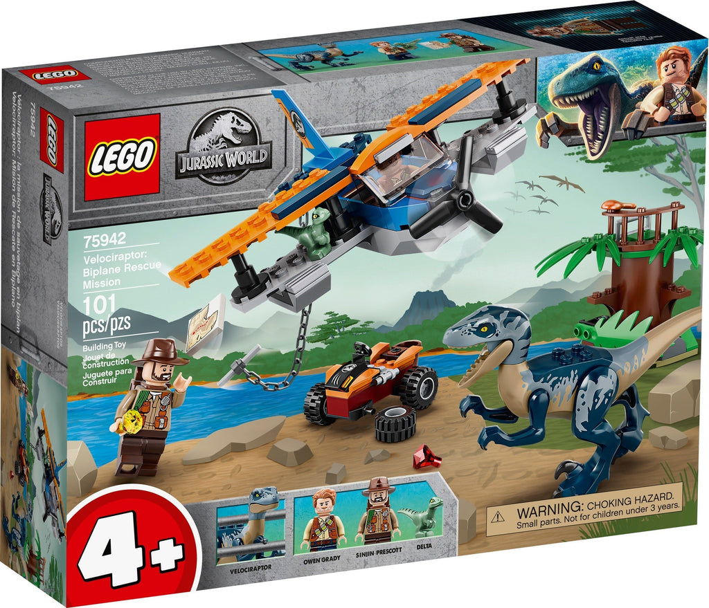 75942 LEGO Velociraptor: Biplane Rescue Mission product image 1, provided for visual reference and product detail review
