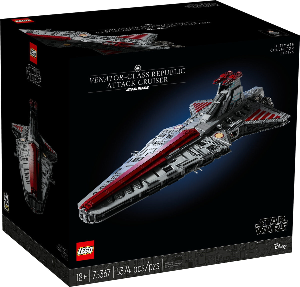 75367 Venator-class Republic Attack Cruiser product image 1, provided for visual reference and product detail review