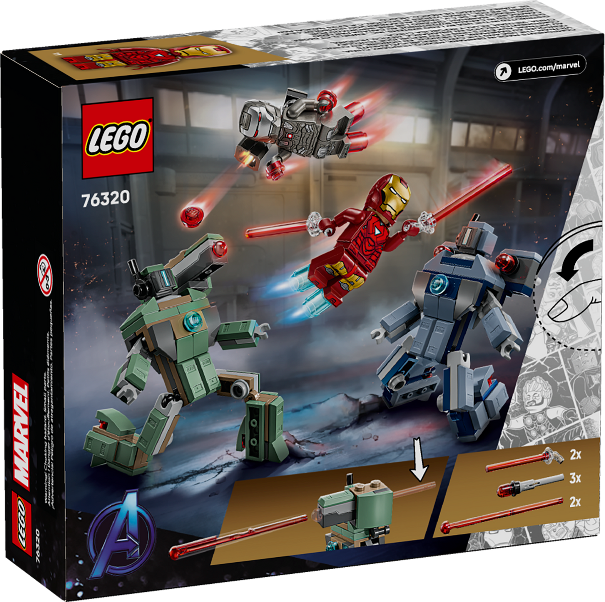 76320 Iron Man & War Machine vs. Hammer Drones product image 2, provided for visual reference and product detail review