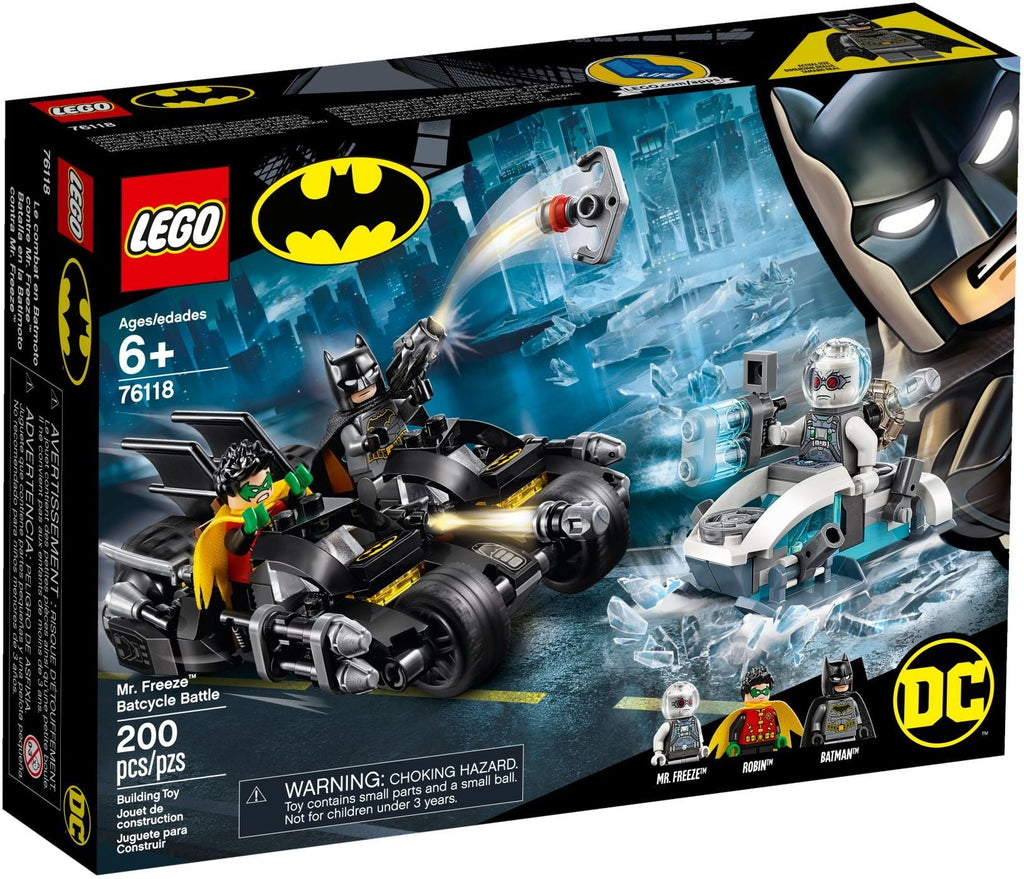 76118 LEGO Mr. Freeze Batcycle Battle product image 1, provided for visual reference and product detail review