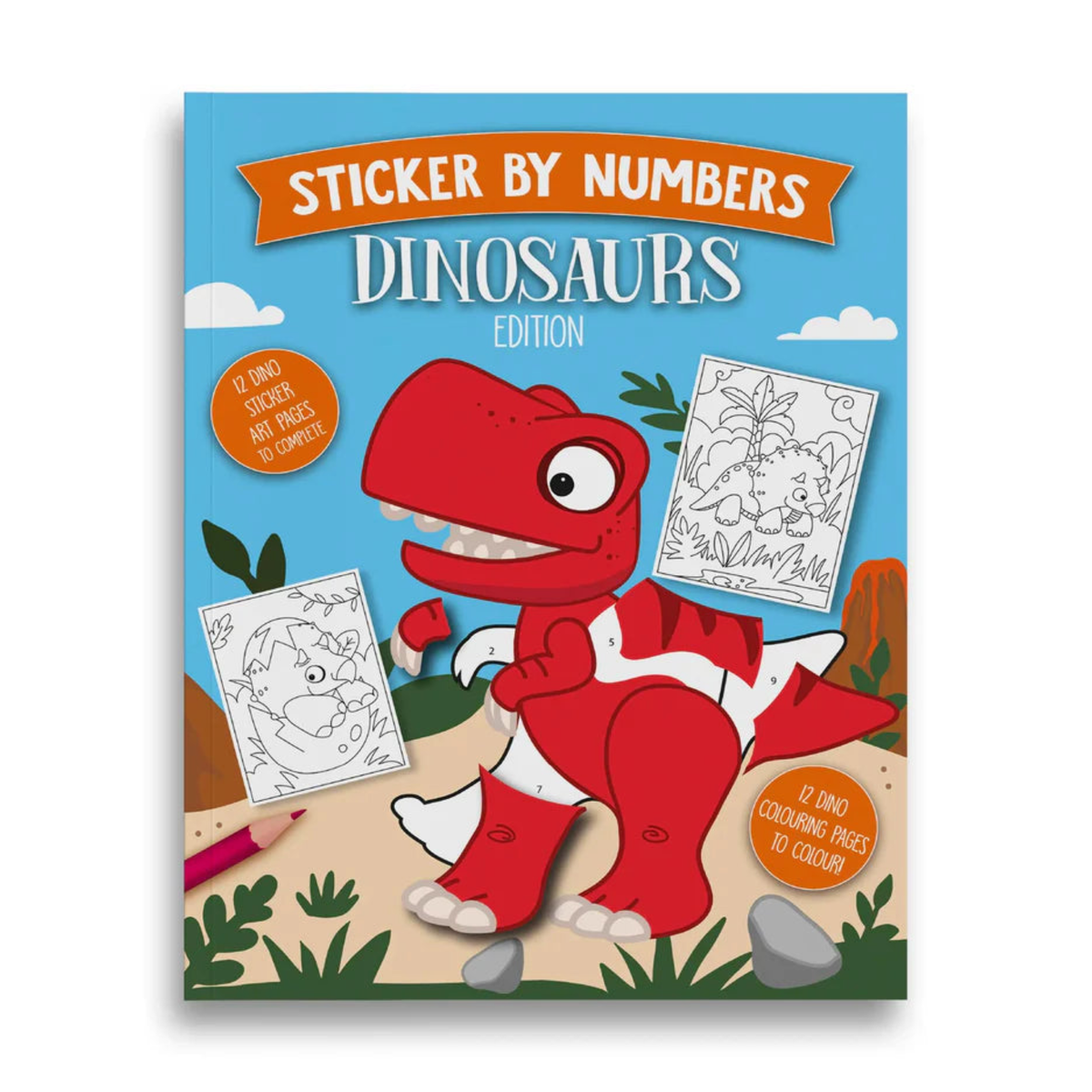Book Sticker By Number - Dino
