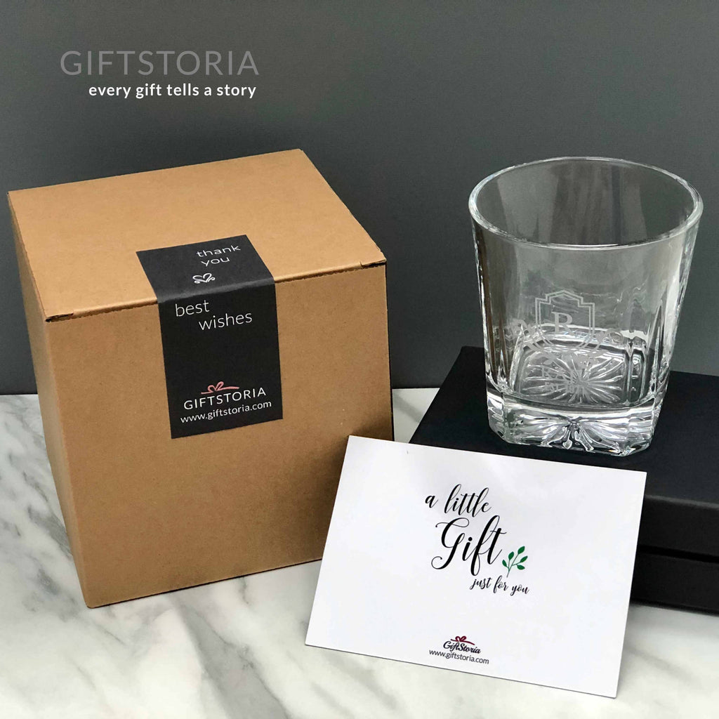 Personalized Vintage Crystal Rock Glass Set (10 oz)
