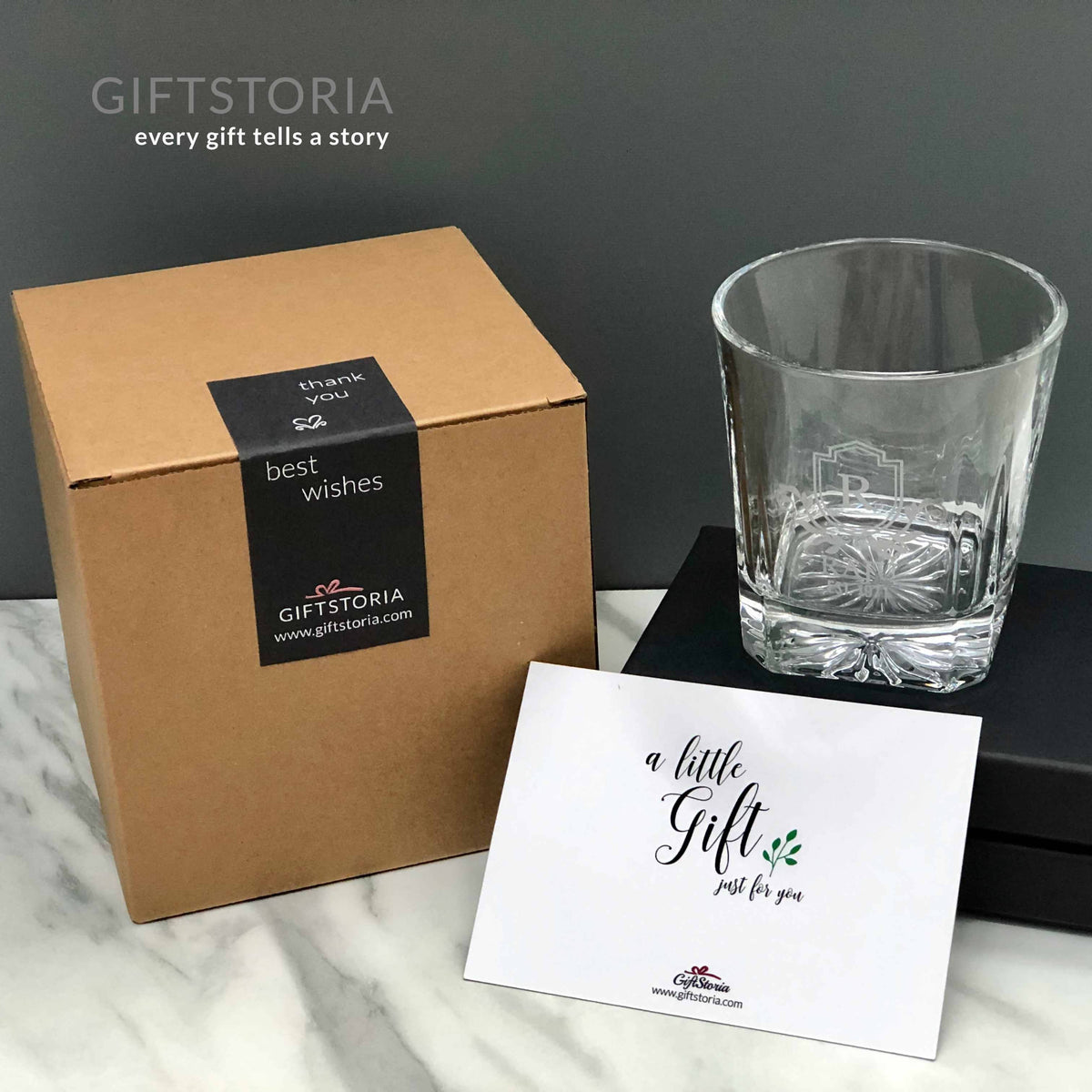 Personalized Vintage Crystal Rock Glass Set (10 oz)