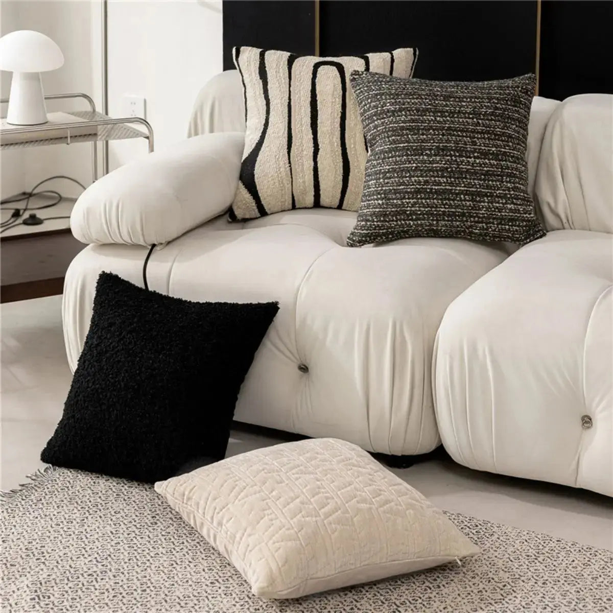 Harpist Black Cream Cushion Cover B