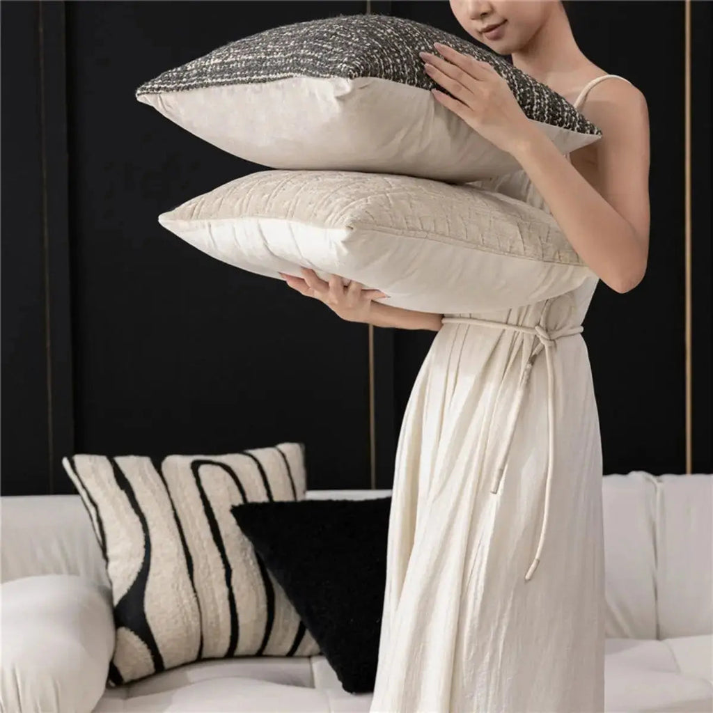 Harpist Black Cream Cushion Cover B