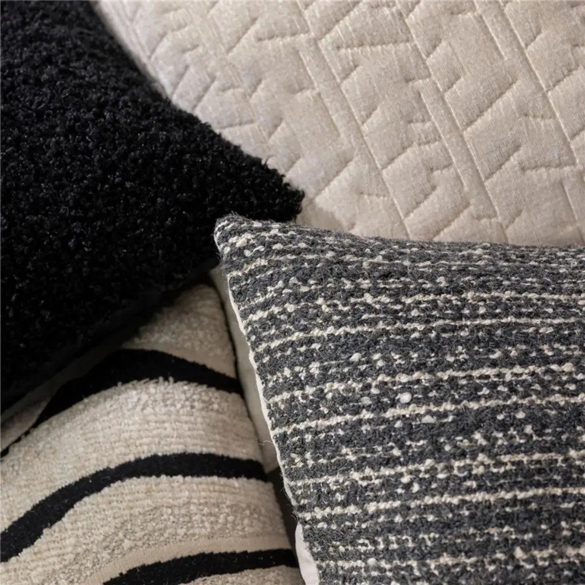 Harpist Black Cream Cushion Cover B